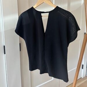 Zara Black Rhinestone Accent Top XS